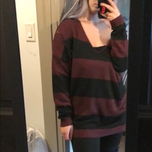 Black and red striped sweater